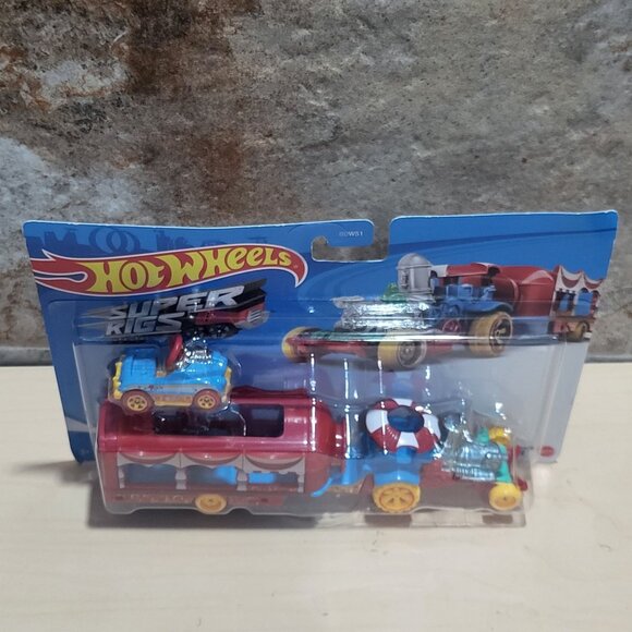 Hot Wheels Super Rigs Car Nival Steamer Large Carnival Themed Truck Hauler Small - Picture 3 of 10
